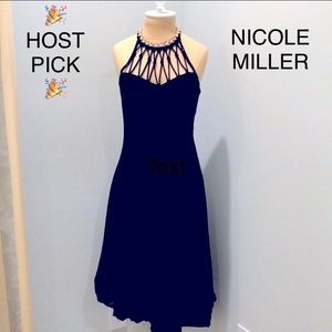 💯✅ AUTHENTIC NICOLE MILLER HALTER  PARTY DRESS
